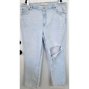 Abercrombie and Fitch Womens Plus Size 90s Straight Ultra High Rise Jean…